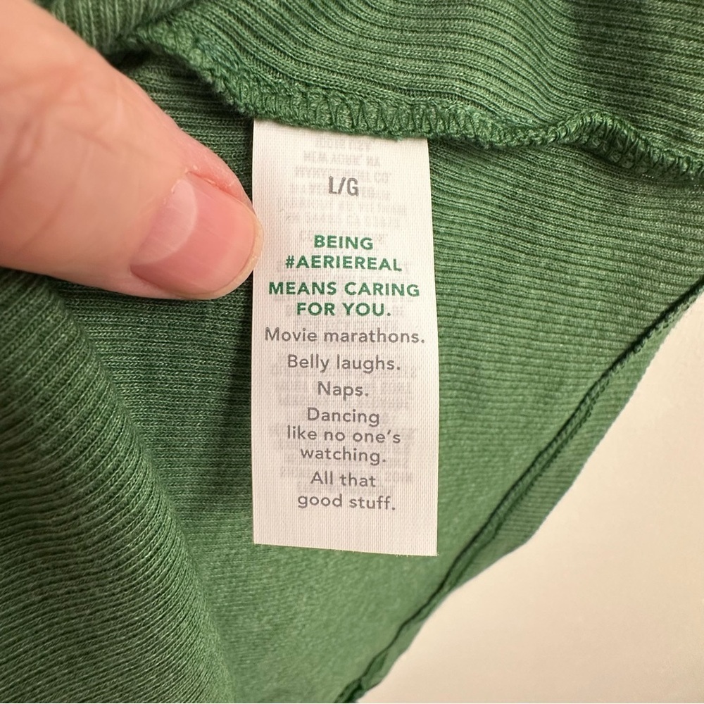 Aerie Fitted Green Dip Dyed Fitted Ribbed Tank Top - Picture 4 of 4